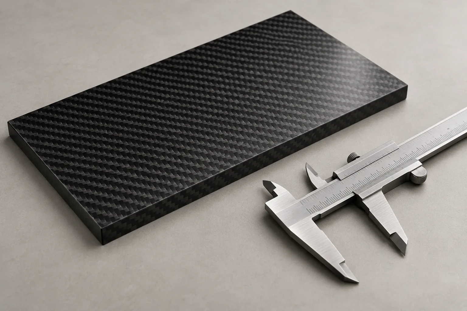 Carbon fiber blank plate concept with a measurement reference