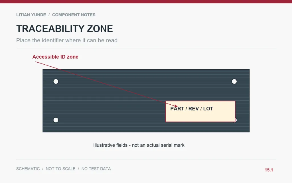 Place the identifier where it can be read; Marking Carbon Fiber Parts: Choose a Traceability Zone Before Production