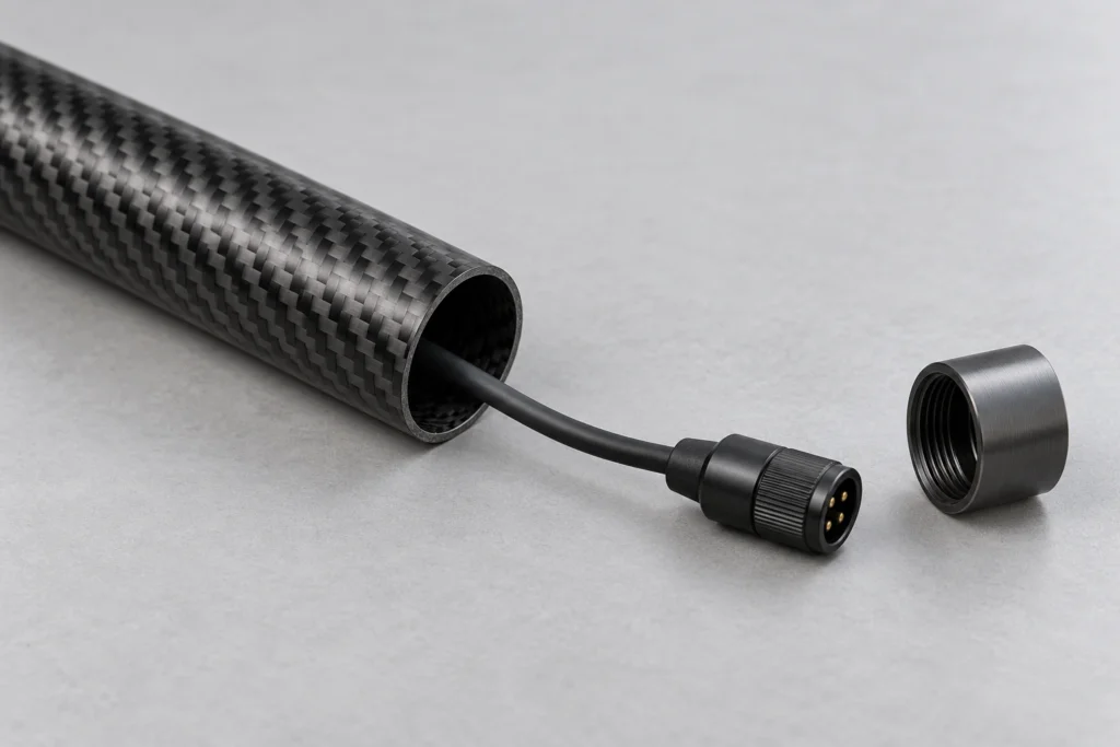 Concept illustration of Cable Routing Through Carbon Fiber Tubes: Check the Complete Installation Path