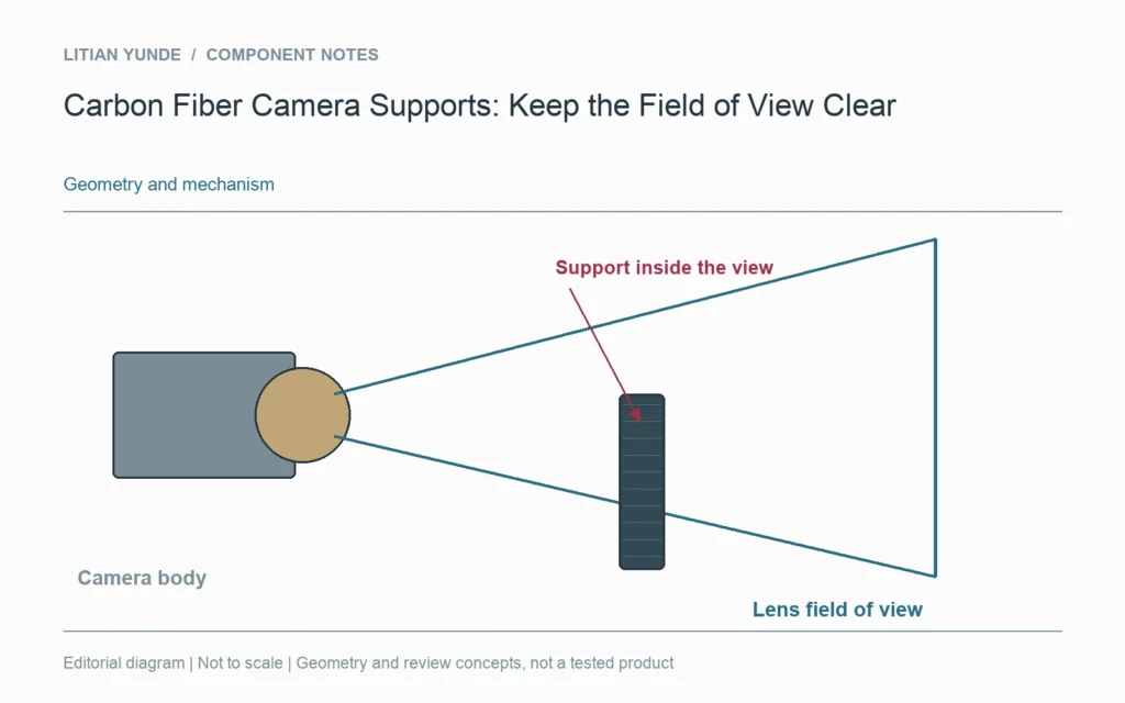 Carbon Fiber Camera Supports: Keep the Field of View Clear — geometry diagram