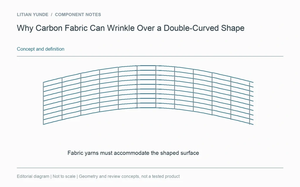 Fabric must accommodate the shaped surface during forming.