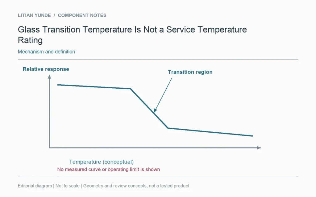 A material transition curve needs a measurement context; this sketch contains no measured values.