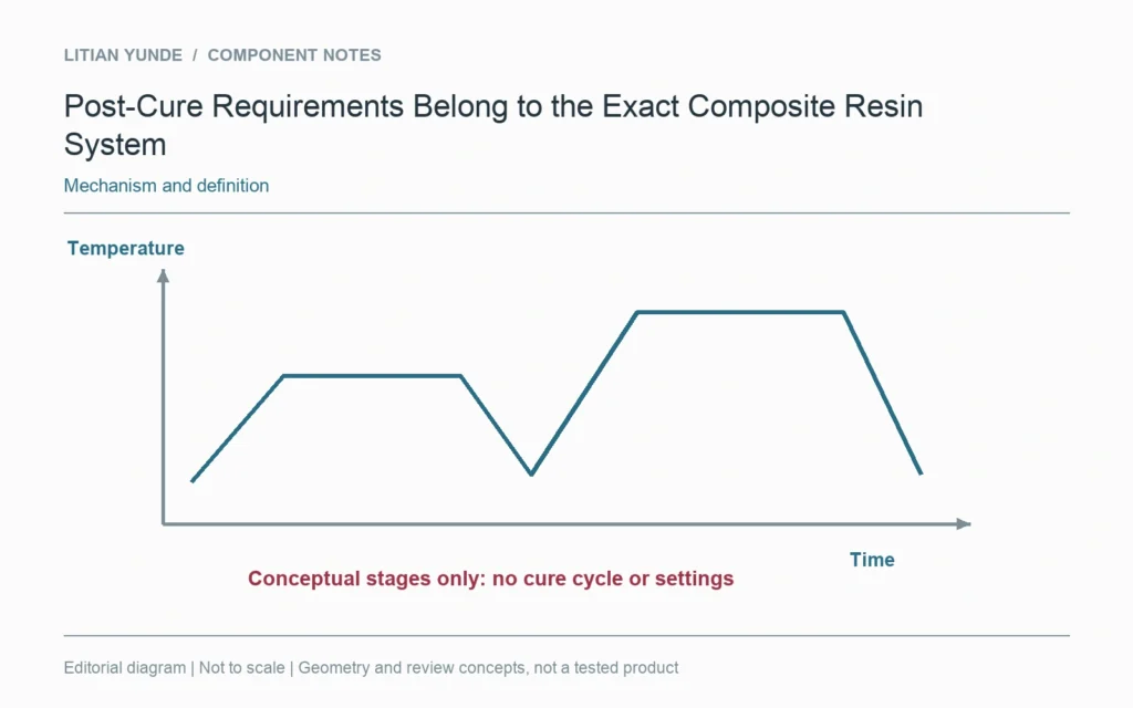 Conceptual thermal stages only; this drawing specifies no cure schedule or settings.