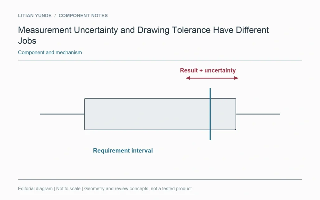 A requirement interval and a measurement result with uncertainty have different meanings.