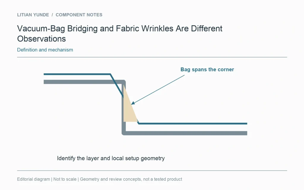 A bag spanning a corner is an observation about an identified layer in the setup.