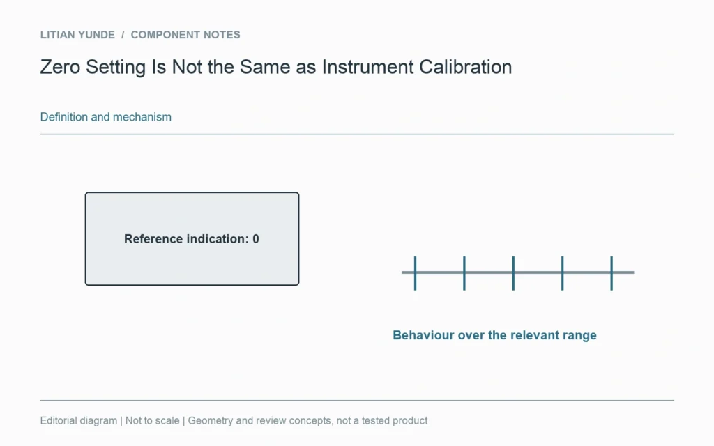 A reference indication is different from characterizing behaviour across the required range.