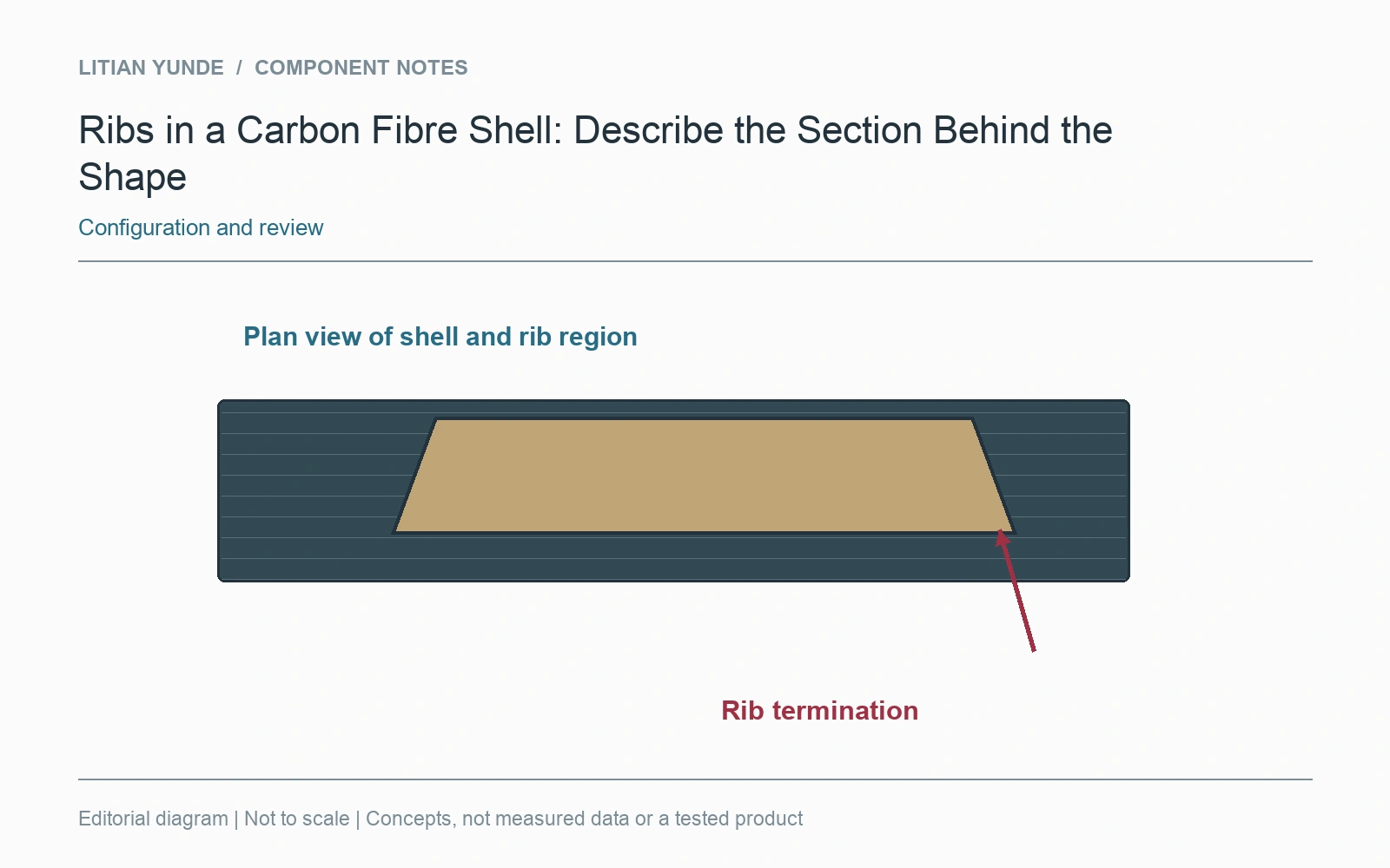 The rib termination and surrounding shell remain part of the section and assembly review.