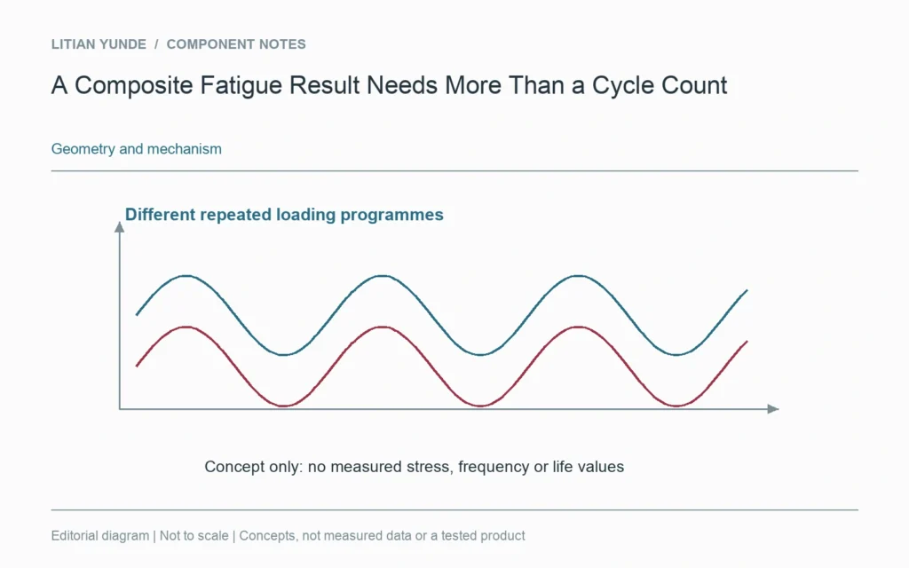 Conceptual repeated-loading traces represent different loading programmes, not measured fatigue data.
