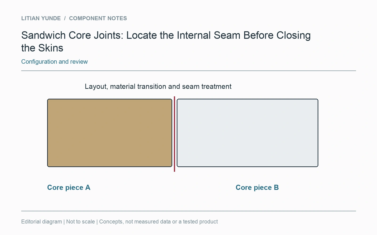 An internal core layout and an external completed-panel joint describe different construction boundaries.