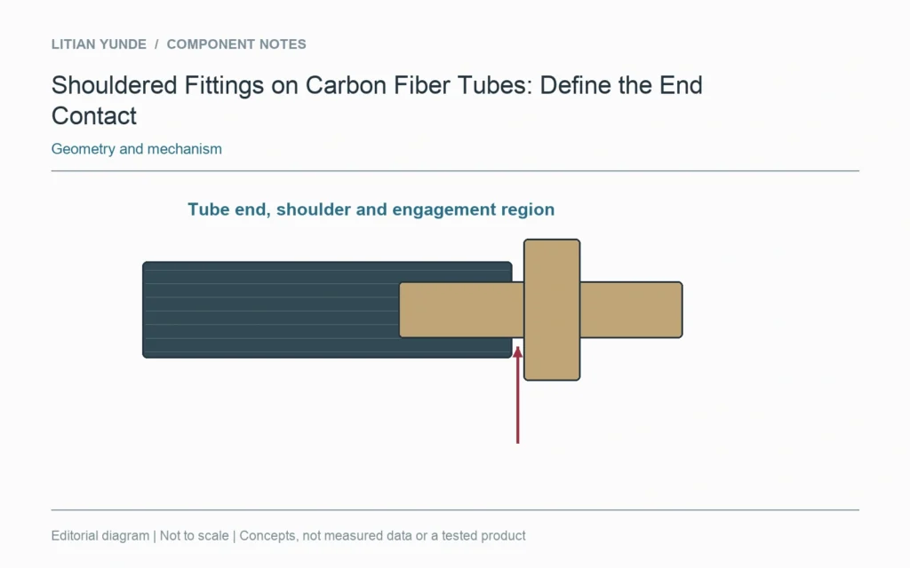 The fitting shoulder and inserted engagement region describe different joint features.