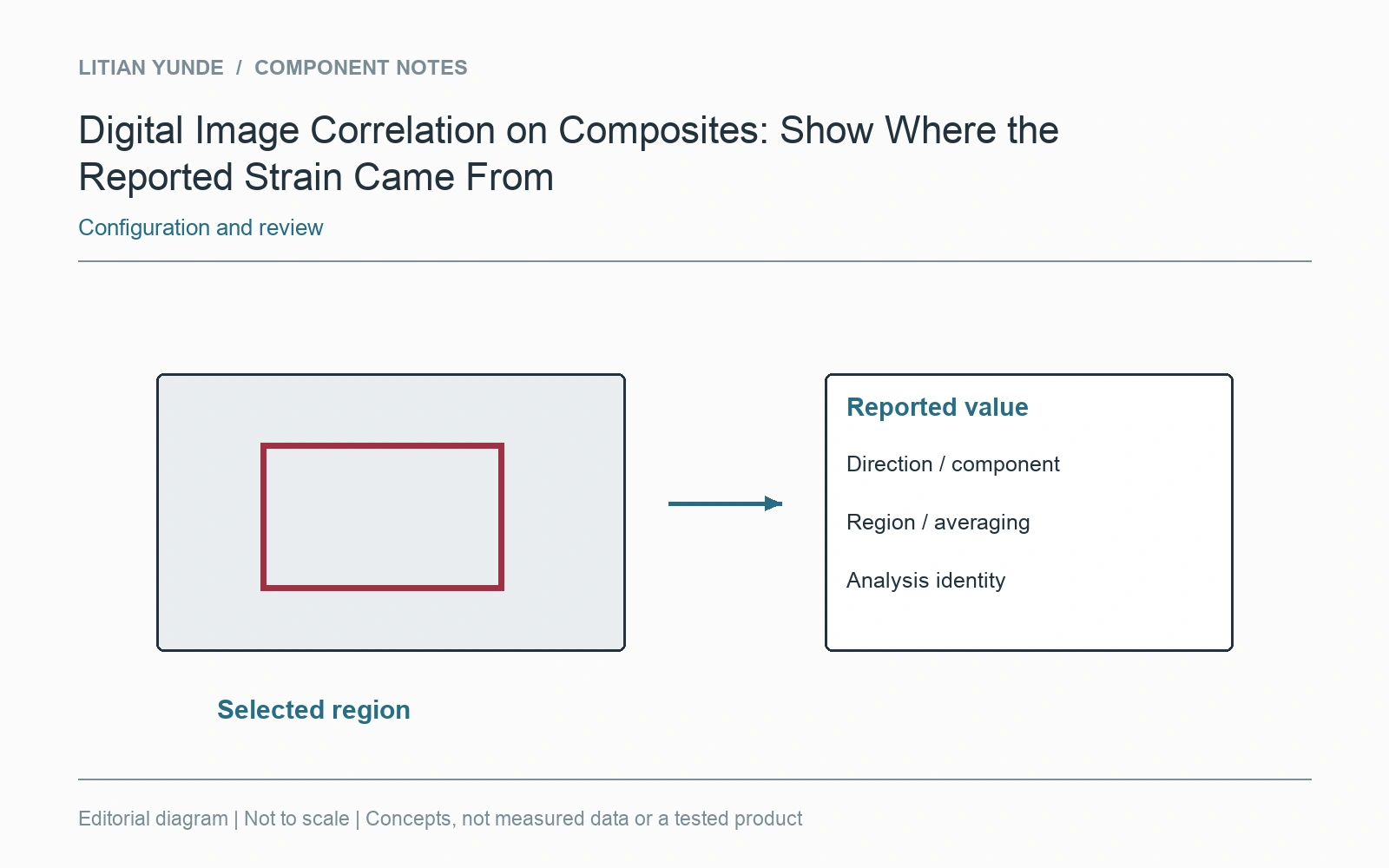 A strain component remains linked to the selected region, image sequence and processing definition.