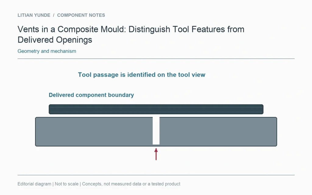 A passage in a conceptual tool is labelled separately from the boundary of the delivered component.