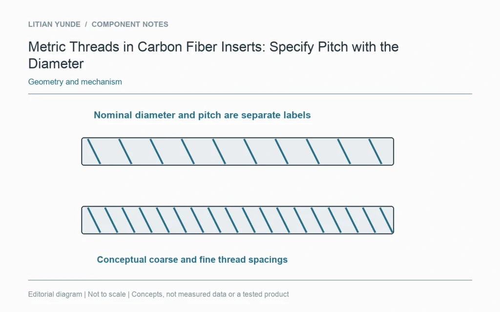 Equal nominal diameters can accompany different conceptual thread pitches on a mating hardware definition.